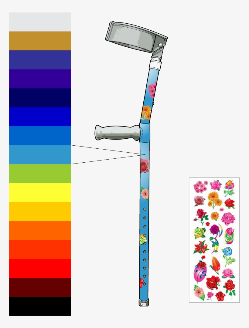 Pimp Mobility Custom Coloured Crutch, transparent png download