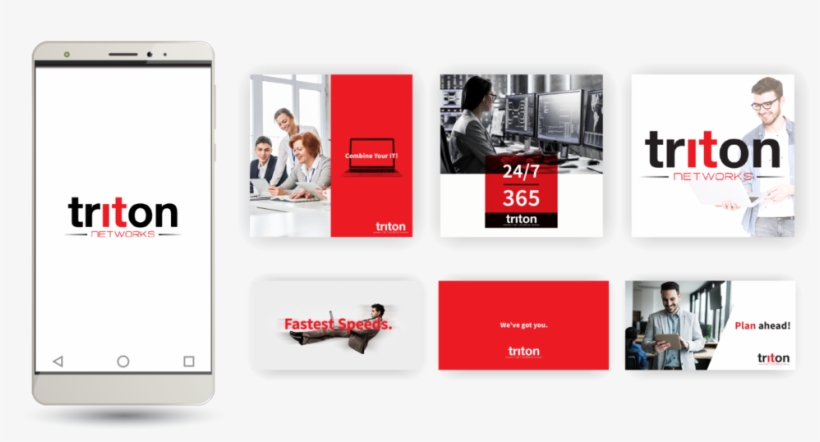 Triton Networks Social Mockup - Graphic Design, transparent png download