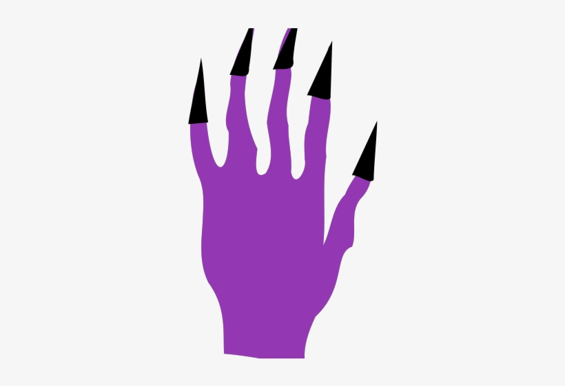 Spooky Clipart Creepy Hand - Halloween Nails Clipart, transparent png download