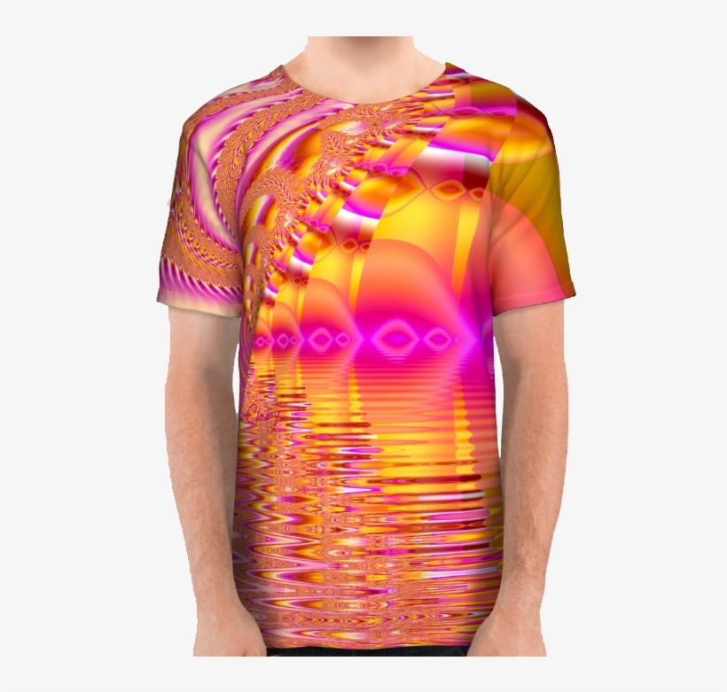 Golden Pink Fiesta, Abstract Fractal Ocean Ripples - Blouse, transparent png download