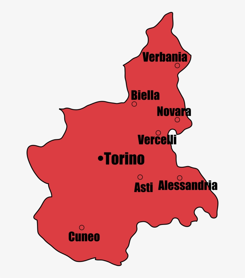 Piedmont Map - Map, transparent png download