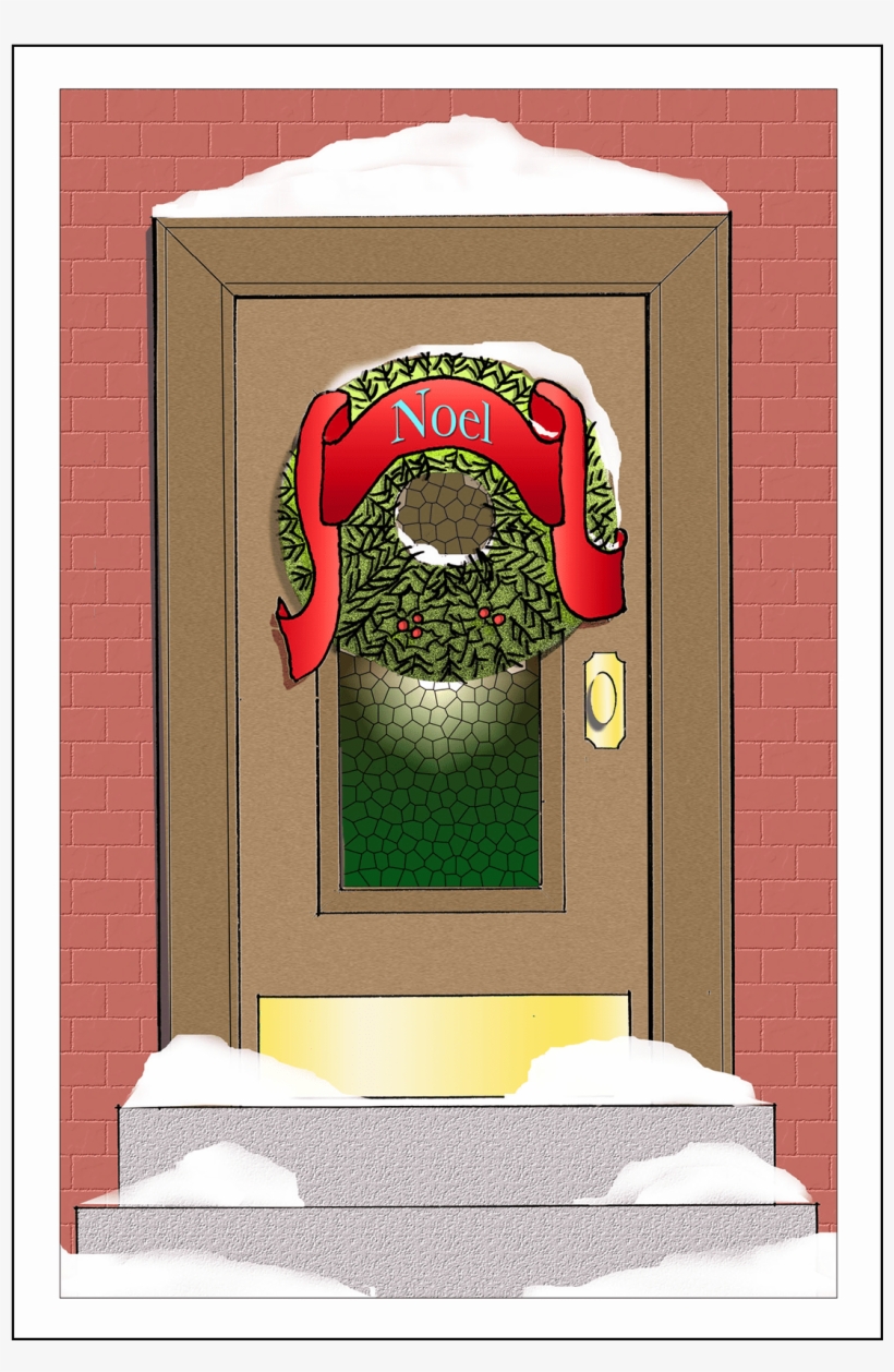 Cover Of Christmas Holiday Card - Home Door, transparent png download