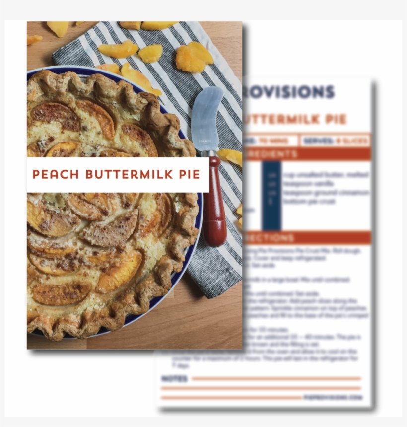 Peach Buttermilk Recipe Card - Apple Pie, transparent png download