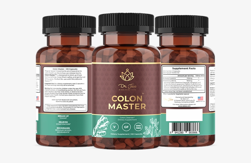 Colon Cleanse Supplement - Glass Bottle, transparent png download