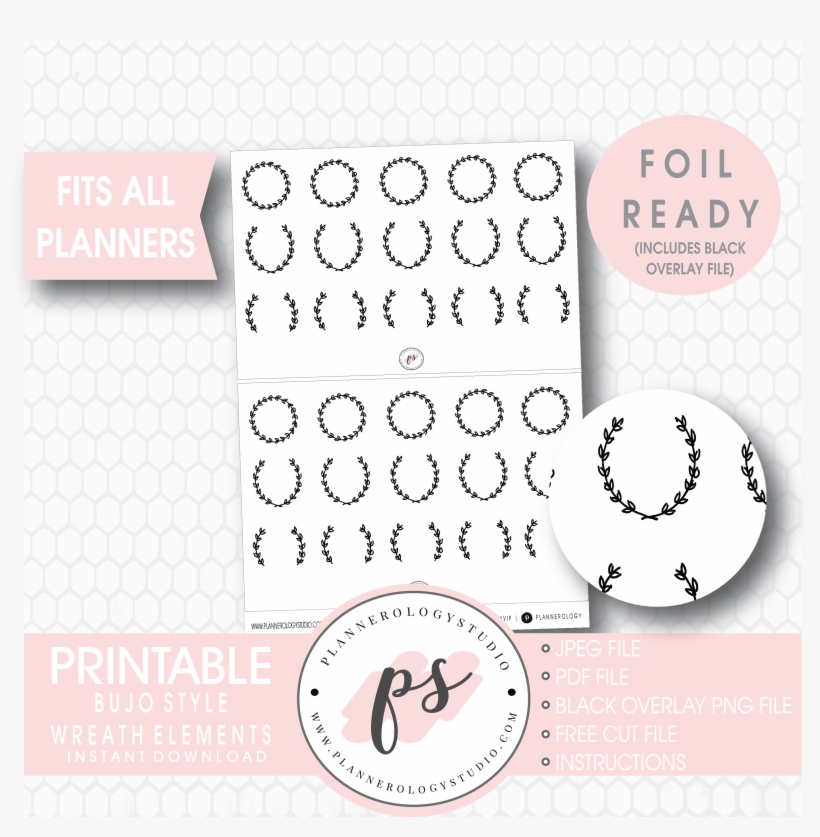 Decorative Wreath Elements Digital Printable Planner - Bullet Journal De Mary Poppins, transparent png download