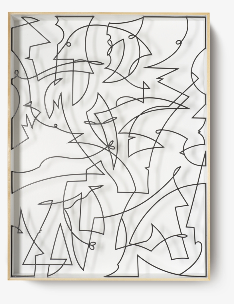 Powder-coated Brass, Painted Bass Wood - Line Art, transparent png download