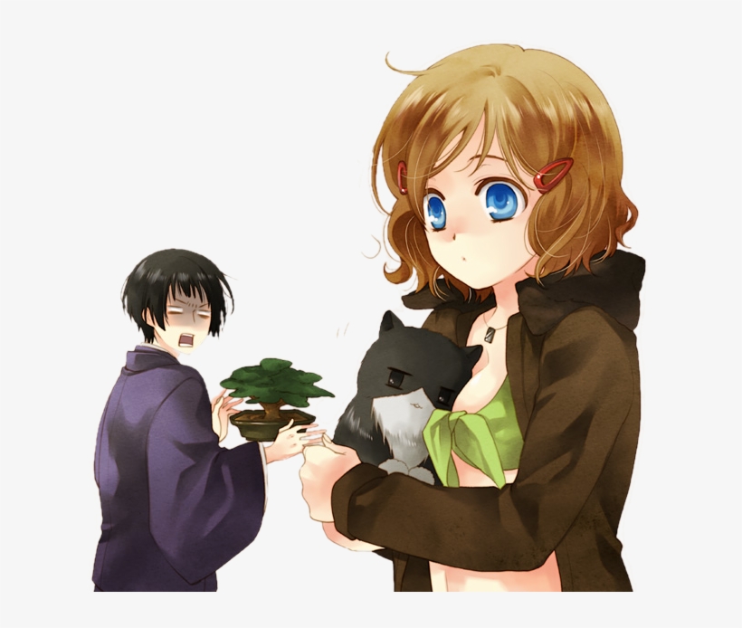 Hetalia Render } Fem America And Japan 2 By Rendertalia - Hetalia Angry America Story, transparent png download