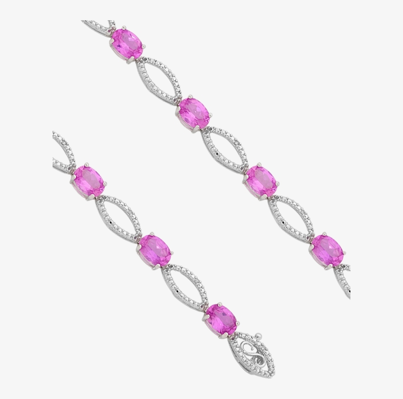 Pink Sapphire Bracelet - White Gold Pink Sapphire Bracelet, transparent png download