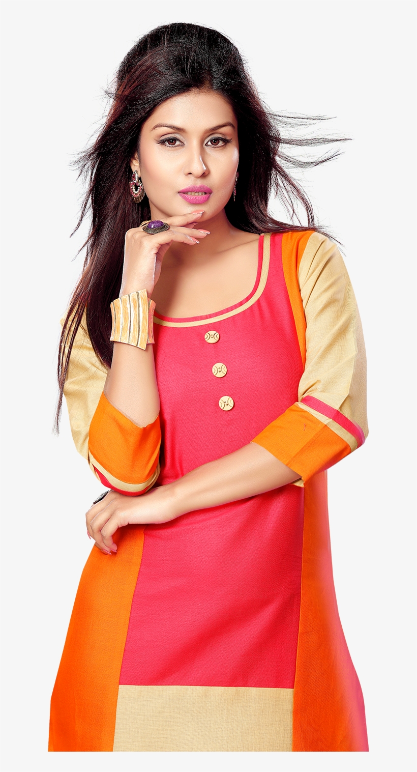 Yuri's Multicoloured Cotton Straight Kurti, transparent png download