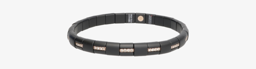 Pura Black Polished Ceramic Alternating Brown Diamond - Bangle, transparent png download