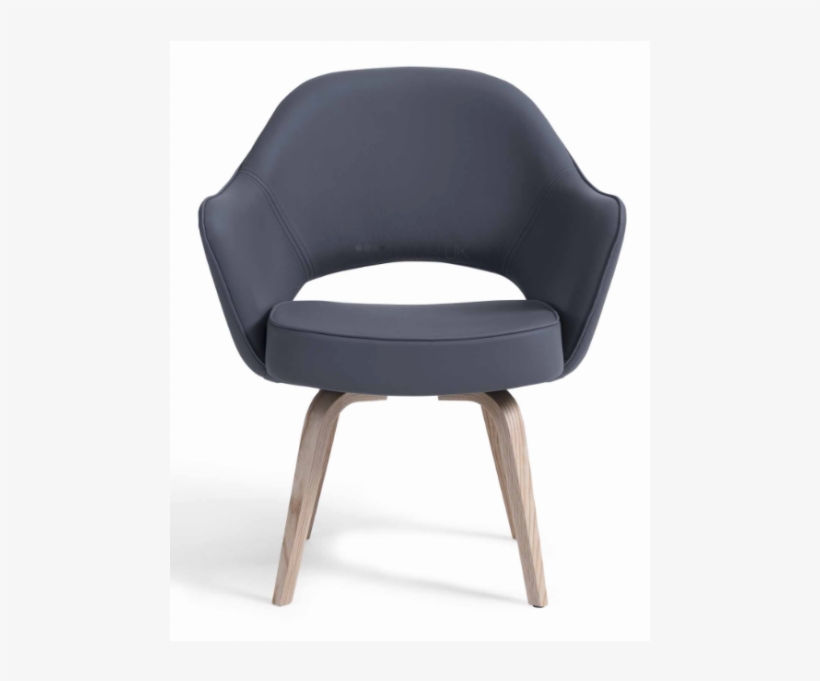 Executive Arm Chair With Wood Legs - Club Chair, transparent png download