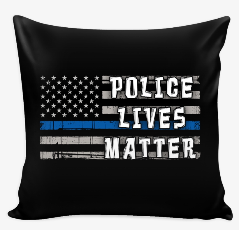 Police Lives Matter Blue Line American Flag Pillow - Cushion, transparent png download