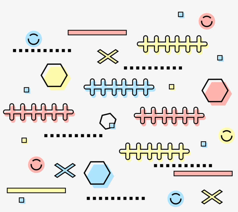 E Commerce Trend Element Memphis Colorful Png And Psd - Memphis, transparent png download