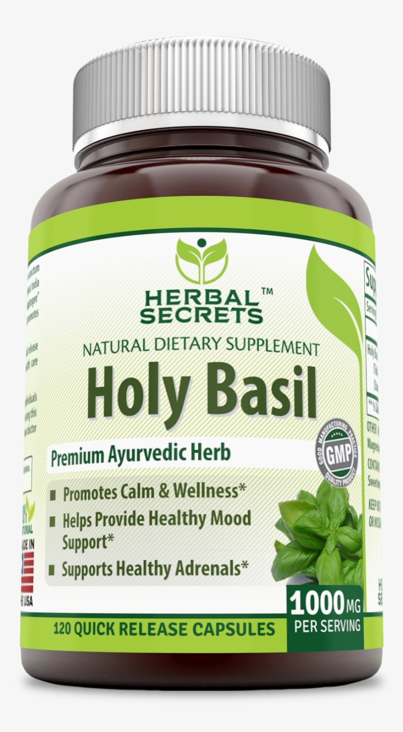 Herbal Secrets Holy Basil 1000 Mg 120 Capsules - Boswellia Serrata Capsules, transparent png download