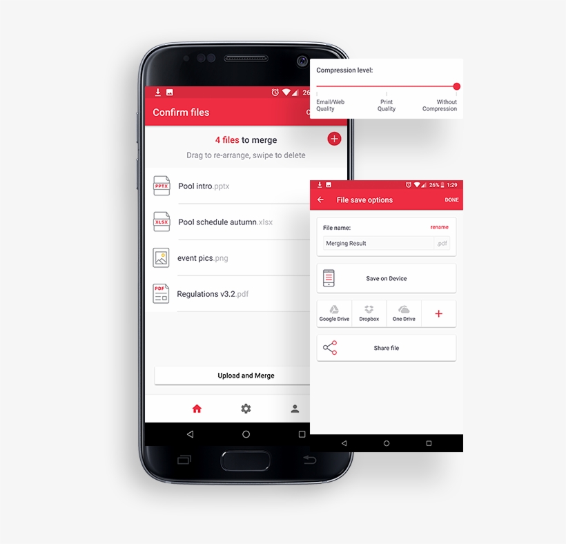 Merge Any Type Of File Into A Pdf On The Go - Smartphone, transparent png download