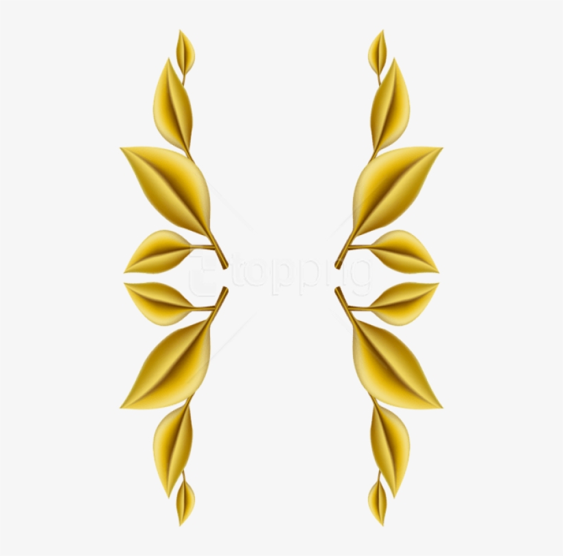 Free Png Download Gold Leaves Decoration Clipart Png - Golden Leaves Border Png, transparent png download