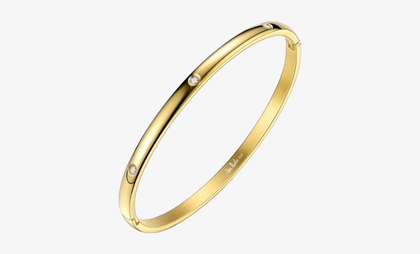 Gold Spaced Crystal Bangle - Bangle, transparent png download
