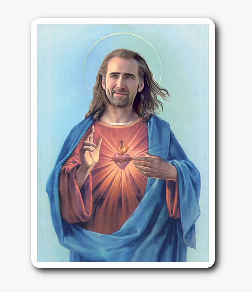 Nic Cage As Jesus Sticker - Nicolas Cage Art, transparent png download
