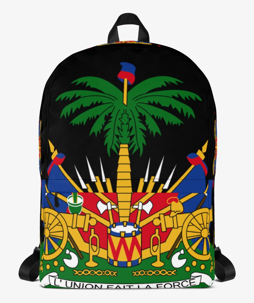 Load Image Into Gallery Viewer, Haiti Black Backpack - Escudo De Haiti Significado, transparent png download