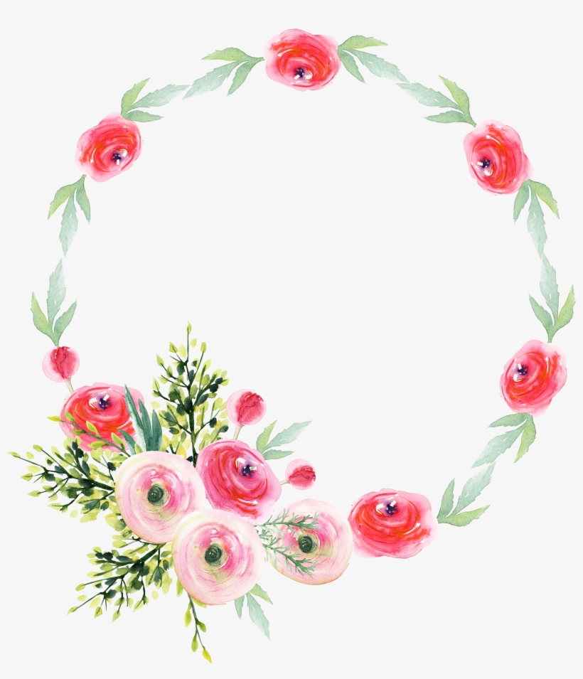 0℃素材37 Acuarela Floral, Wreath Watercolor, Abstract - Chapa Comunion Niña, transparent png download