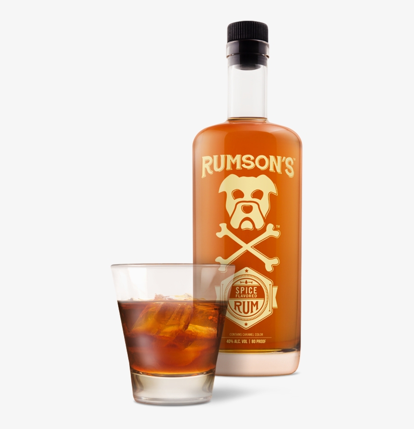 Pd Rumsons Web Bottle&glass Spicedrum - Rum, transparent png download