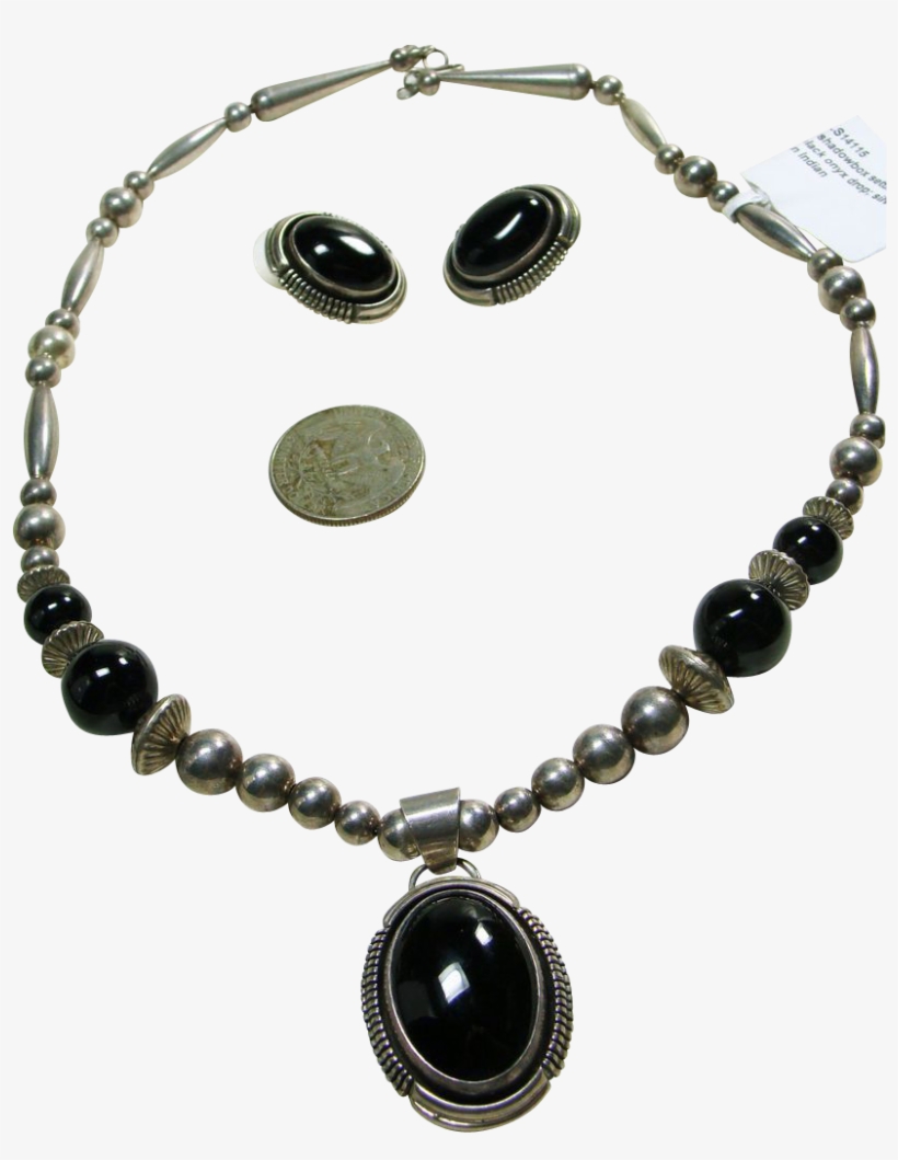 Native American Sterling Silver Black Onyx Necklace - Necklace, transparent png download
