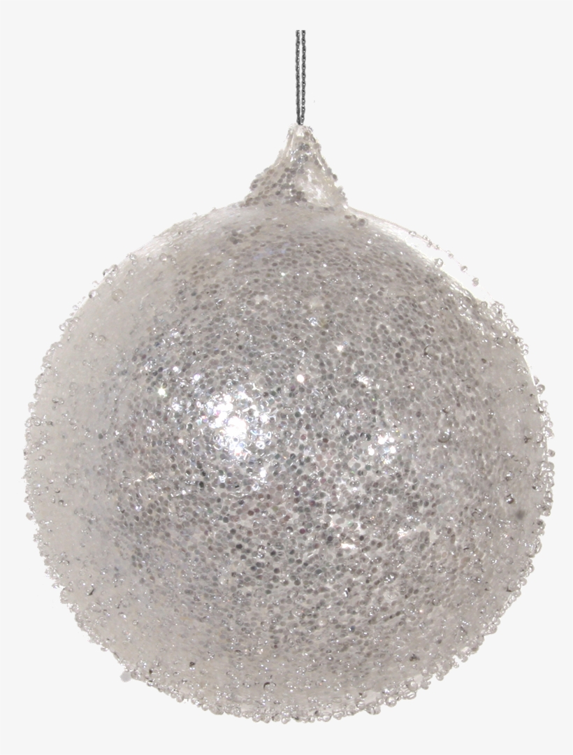 Christmas Ball Glitter White - Christmas Ornament, transparent png download