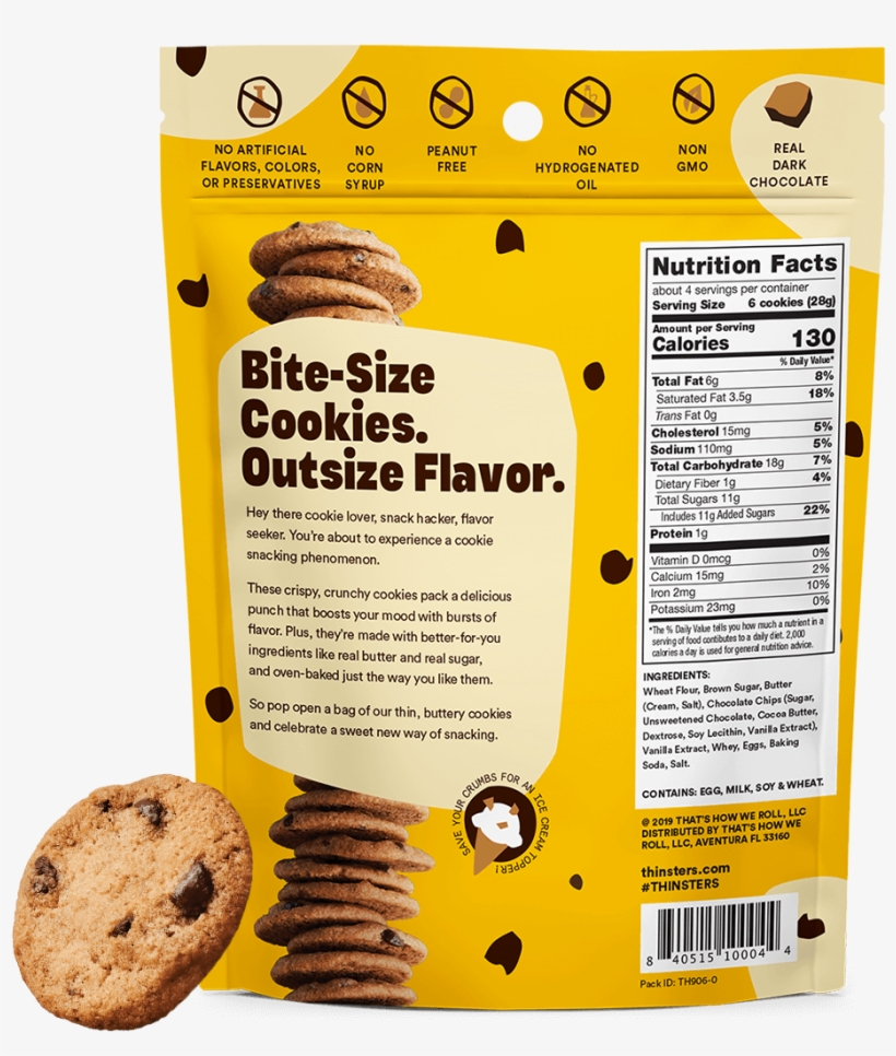 Chocolate Chip - Chocolate Chip Cookie, transparent png download