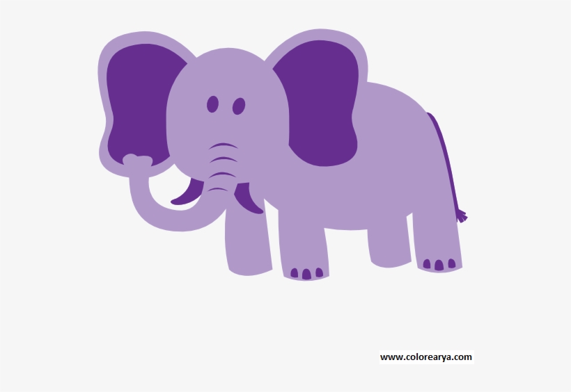 Dibujos Para Pintar Elefante - Purple Elephant Clipart, transparent png download