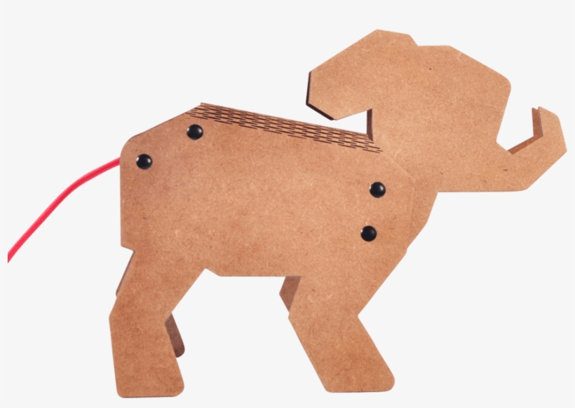 Lub Elefante Lámpara Con Impresión 3d De Madera - Indian Elephant, transparent png download