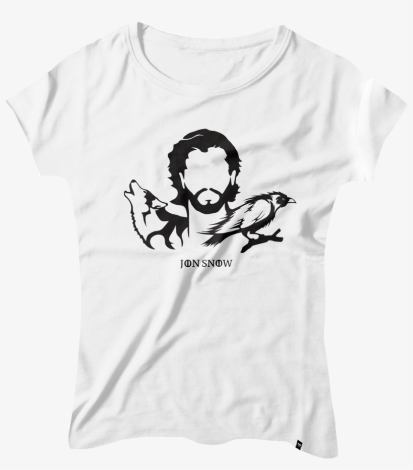 Camiseta Feminina John Snow Mo9072 - Coffee V Neck T Shirts, transparent png download