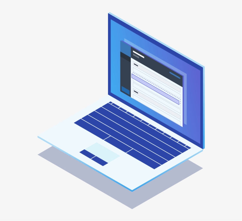 Blue Course Evaluation On Laptop - Flat Panel Display, transparent png download