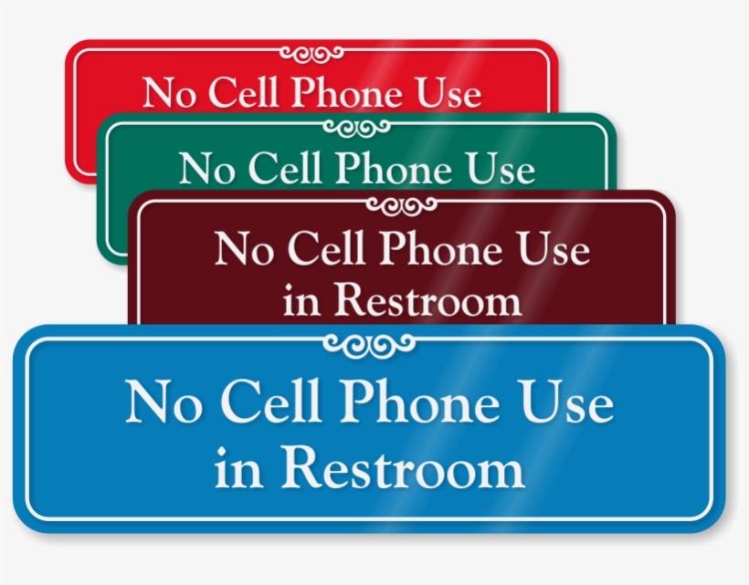 No Cellphone Use In Restroom Showcase Wall Sign, Sku - No Chewing Gum In Church, transparent png download