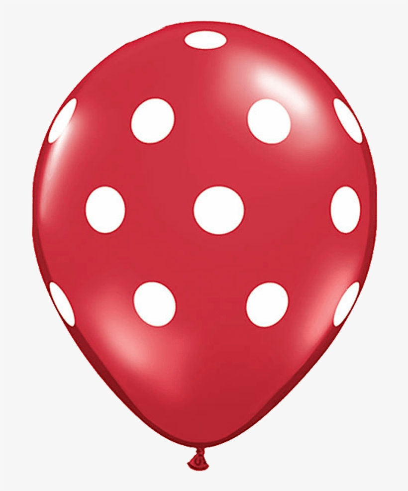 São Diversos Tipos E Estilos De Balões Png Para Você - Red Polka Dot Balloon, transparent png download