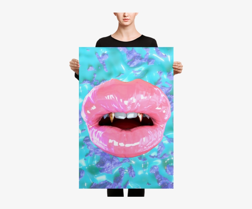 Pink Lips Canvas - Slime Purple, transparent png download