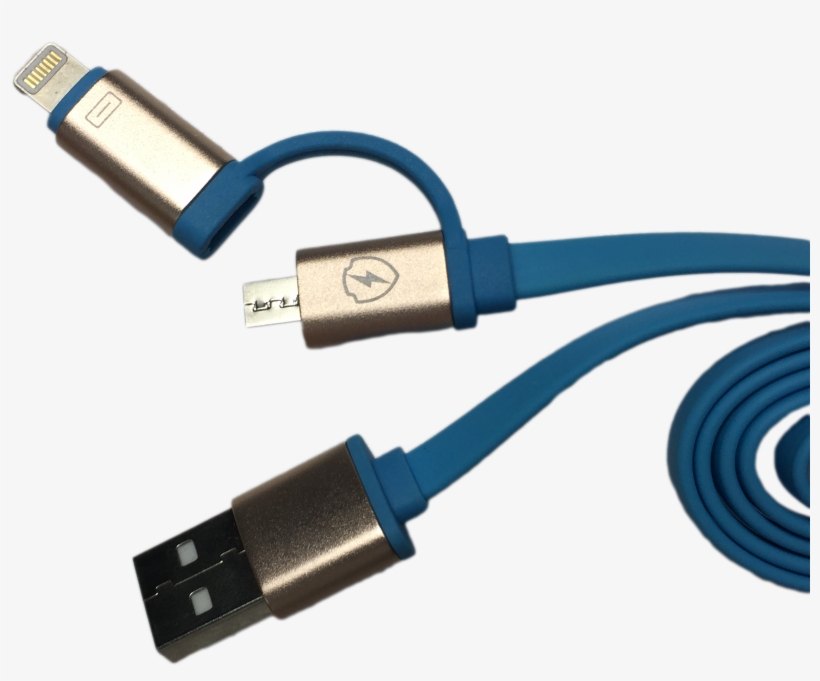 2 In 1 Usb Charging Cable Dual Android And Iphone Plug - Usb Cable, transparent png download