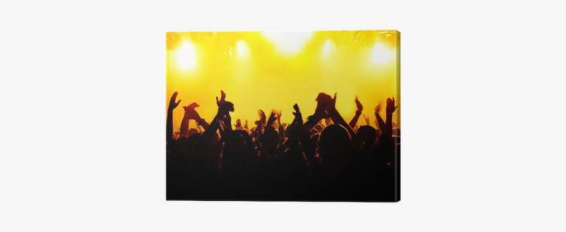 Silhouettes Of Concert Crowd In Front Of Bright Stage - Escenario Concierto Luces, transparent png download
