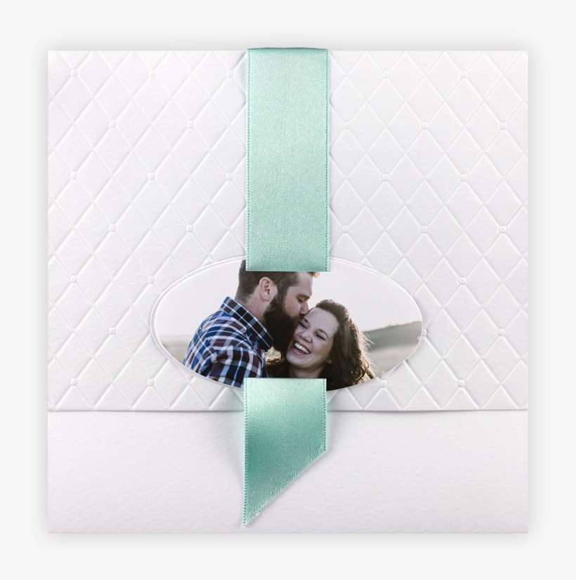 Mint Green Wedding Invitation - Satin, transparent png download