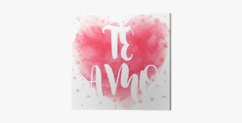 Hand Drawn Watercolor Heart With Calligraphy Text Love - Dating, transparent png download