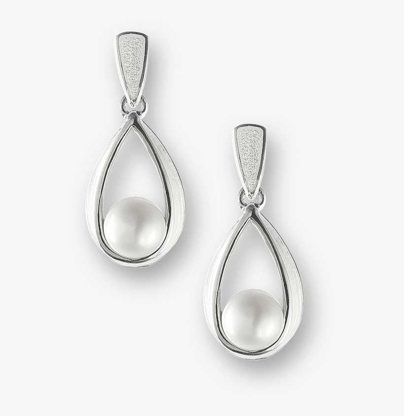 Nicole Barr Designs Sterling Silver Ribbon Stud Earrings-white - Earring, transparent png download