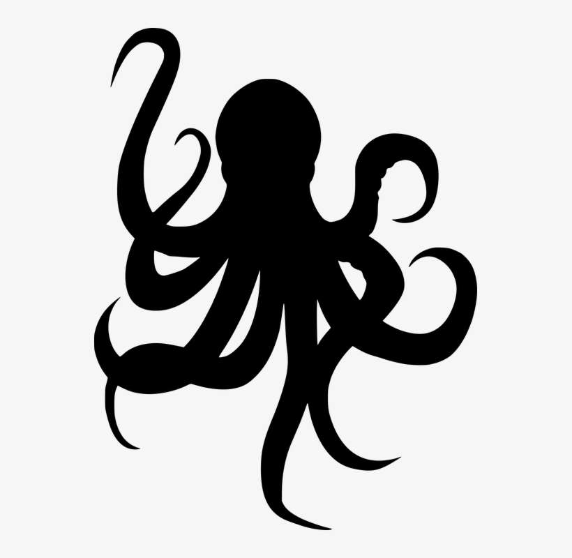 Vector Library Library Collection Of Free Tentacle - Octopus Vector Black And White Png, transparent png download