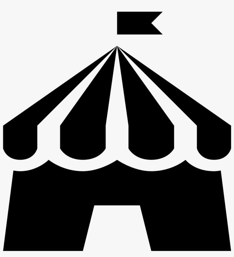 Tent Icon Vector - Circus Png Black And White, transparent png download