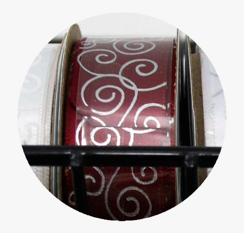 Swirl Pattern Ribbon Silver/burgundy - Shelf, transparent png download