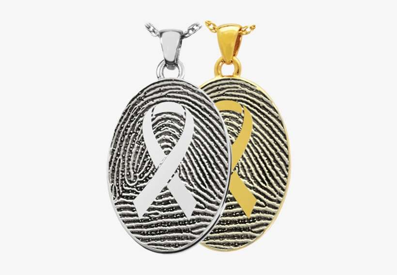 Oval Fingerprint Jewelry With Awareness Ribbon Shown - Fingerprint Jewelry Bailey And Bailey, transparent png download
