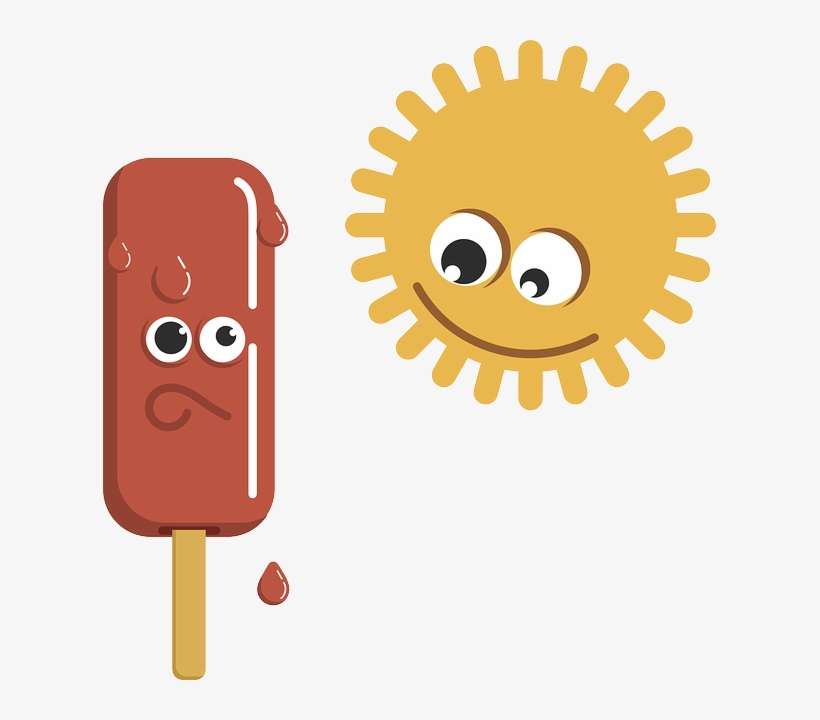 Melting, Popsicle, Sun, Heat, Ice Cream, Lollipop - Helado Derretido Por El Sol, transparent png download