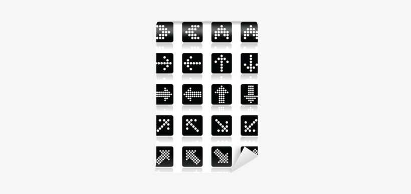 Dotted Arrows On Black Square Icons Set Isolated On - Organizar App Por Cor, transparent png download