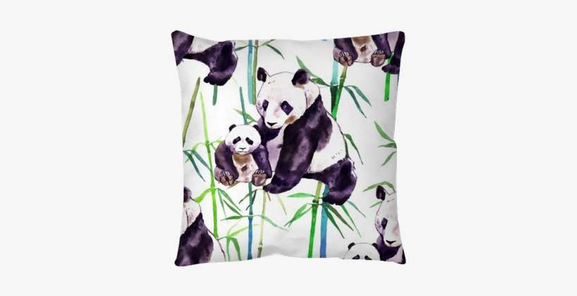 Panda Bear And Baby Bear - Watercolor Painting, transparent png download