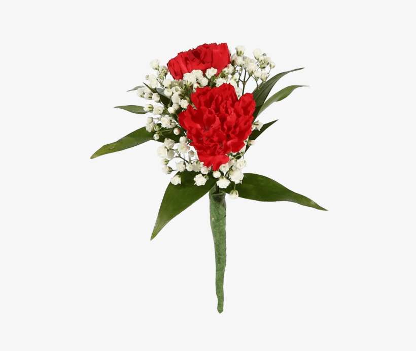 Red Mini Carnation Boutonniere • - Peony, transparent png download