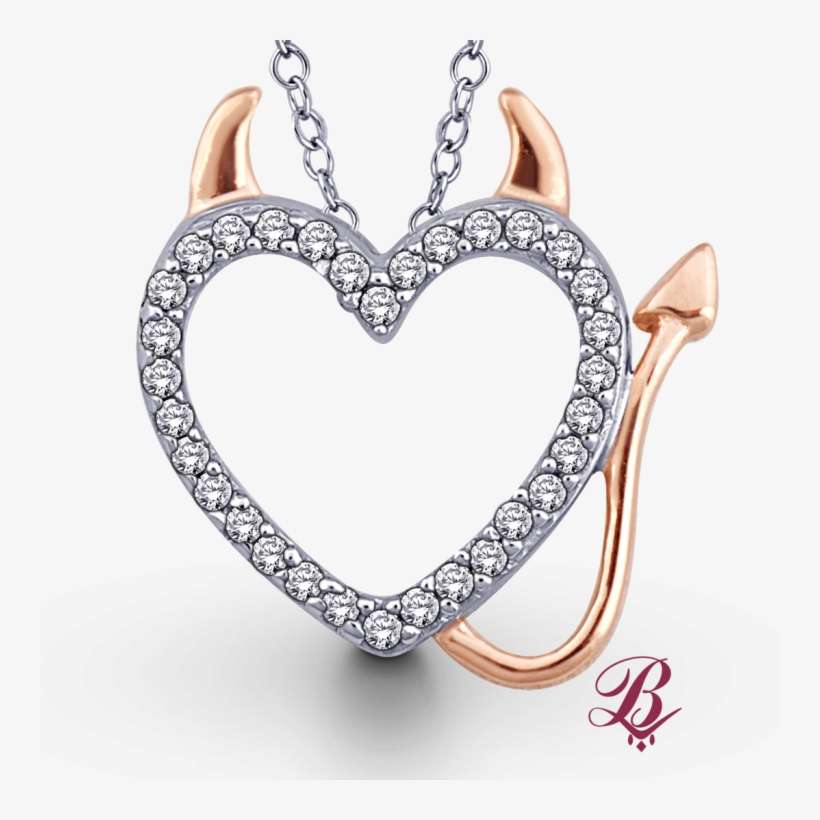 Diamond Accent Devil Heart Pendant - Devil Heart Pendant, transparent png download