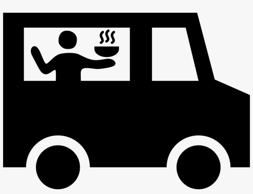 Black Vector Food Truck - Food Truck Silhouette Transparent, transparent png download